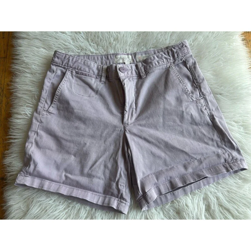 Anthropologie Chino 27 Relaxed Shorts Lilac Khaki Cotton Blend Summer - Picture 4 of 12
